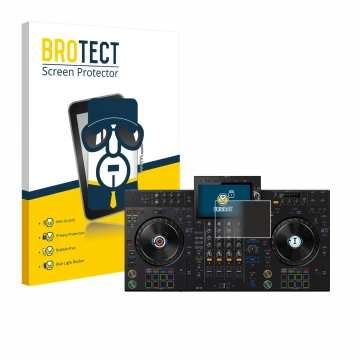 Parte frontale di una confezione del prodotto con il logo del marchio BROTECT. Accanto è raffigurato il dispositivo Pioneer XD