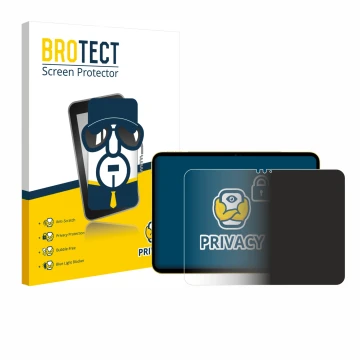 Parte frontale di una confezione del prodotto con il logo del marchio BROTECT. Accanto è raffigurato il dispositivo Apple iPad