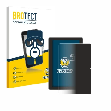 Parte frontale di una confezione del prodotto con il logo del marchio BROTECT. Accanto è raffigurato il dispositivo Lenovo Tab