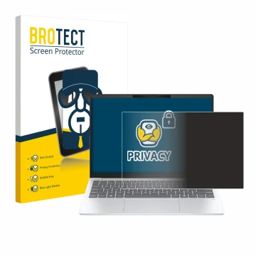 Parte frontale di una confezione del prodotto con il logo del marchio BROTECT. Accanto è raffigurato il dispositivo HP OmniBoo