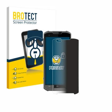 Parte frontale di una confezione del prodotto con il logo del marchio BROTECT. Accanto è raffigurato il dispositivo Newland MT