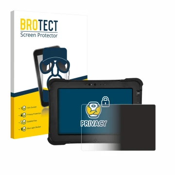 Parte frontale di una confezione del prodotto con il logo del marchio BROTECT. Accanto è raffigurato il dispositivo Zebra XSla