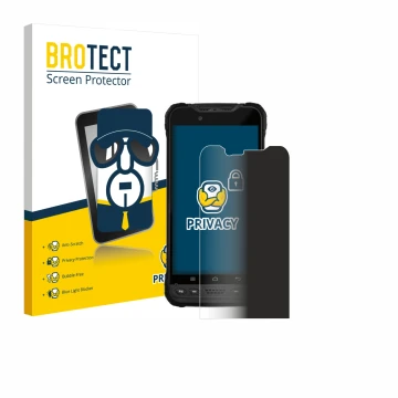 Parte frontale di una confezione del prodotto con il logo del marchio BROTECT. Accanto è raffigurato il dispositivo Zebra Xplo