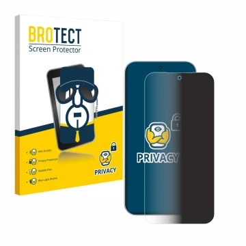 Parte frontale di una confezione del prodotto con il logo del marchio BROTECT. Accanto è raffigurato il dispositivo Xiaomi 17 