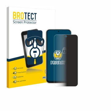 Parte frontale di una confezione del prodotto con il logo del marchio BROTECT. Accanto è raffigurato il dispositivo Nubia V80 