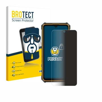 Parte frontale di una confezione del prodotto con il logo del marchio BROTECT. Accanto è raffigurato il dispositivo Ulefone Ru