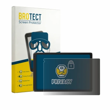 Parte frontale di una confezione del prodotto con il logo del marchio BROTECT. Accanto è raffigurato il dispositivo Laptok Tab