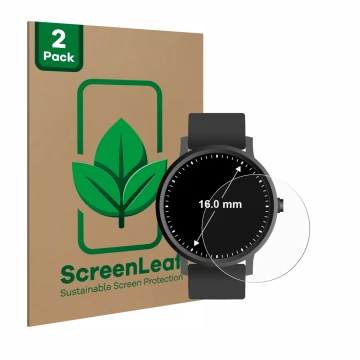 Parte frontale di una confezione del prodotto con il logo del marchio ScreenLeaf. Accanto è raffigurato il dispositivo Orologi