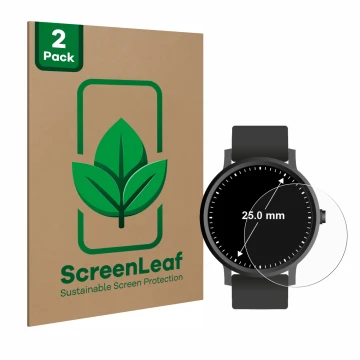 Parte frontale di una confezione del prodotto con il logo del marchio ScreenLeaf. Accanto è raffigurato il dispositivo Orologi