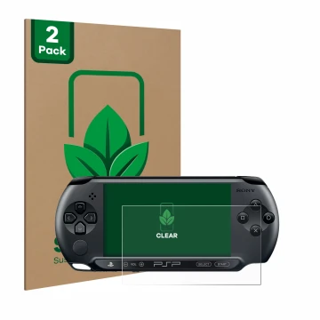 Parte frontale di una confezione del prodotto con il logo del marchio ScreenLeaf. Accanto è raffigurato il dispositivo Sony PS