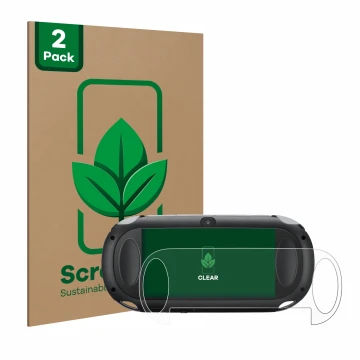 Parte frontale di una confezione del prodotto con il logo del marchio ScreenLeaf. Accanto è raffigurato il dispositivo Sony Pl