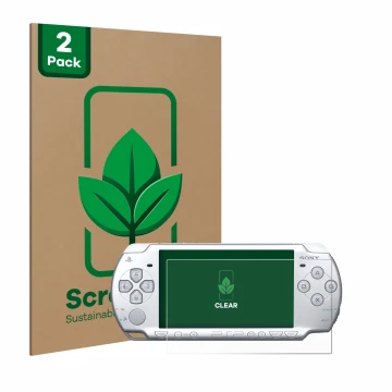 Parte frontale di una confezione del prodotto con il logo del marchio ScreenLeaf. Accanto è raffigurato il dispositivo Sony PS