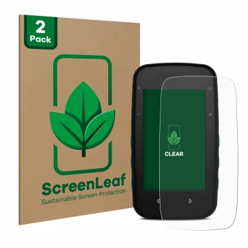 Parte frontale di una confezione del prodotto con il logo del marchio ScreenLeaf. Accanto è raffigurato il dispositivo CompeGP