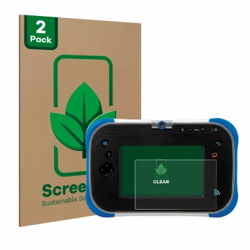 Parte frontale di una confezione del prodotto con il logo del marchio ScreenLeaf. Accanto è raffigurato il dispositivo Vtech S