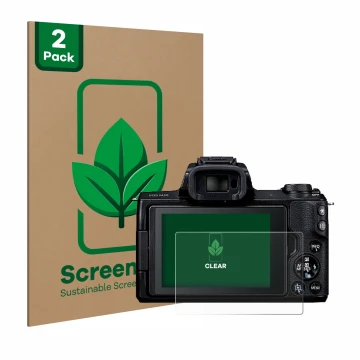 Parte frontale di una confezione del prodotto con il logo del marchio ScreenLeaf. Accanto è raffigurato il dispositivo Canon E
