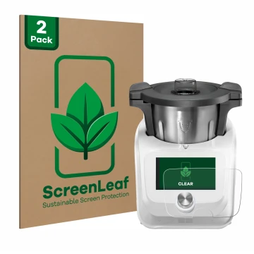 Parte frontale di una confezione del prodotto con il logo del marchio ScreenLeaf. Accanto è raffigurato il dispositivo SilverC