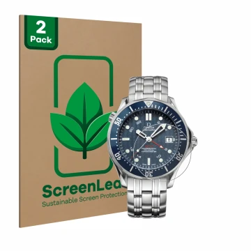 Parte frontale di una confezione del prodotto con il logo del marchio ScreenLeaf. Accanto è raffigurato il dispositivo Omega S