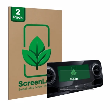 Parte frontale di una confezione del prodotto con il logo del marchio ScreenLeaf. Accanto è raffigurato il dispositivo Mercede