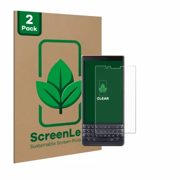 Parte frontale di una confezione del prodotto con il logo del marchio ScreenLeaf. Accanto è raffigurato il dispositivo BlackBe