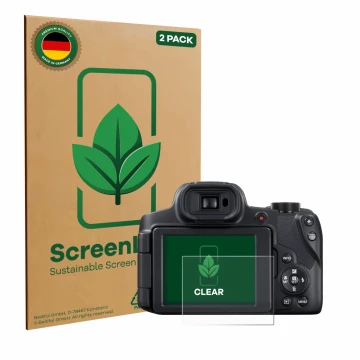 Parte frontale di una confezione del prodotto con il logo del marchio ScreenLeaf. Accanto è raffigurato il dispositivo Canon P