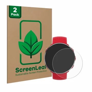 Parte frontale di una confezione del prodotto con il logo del marchio ScreenLeaf. Accanto è raffigurato il dispositivo Polar V