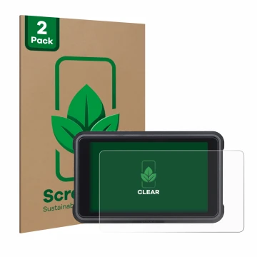 Parte frontale di una confezione del prodotto con il logo del marchio ScreenLeaf. Accanto è raffigurato il dispositivo Atomos 
