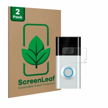 Parte frontale di una confezione del prodotto con il logo del marchio ScreenLeaf. Accanto è raffigurato il dispositivo Ring Do