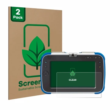 Parte frontale di una confezione del prodotto con il logo del marchio ScreenLeaf. Accanto è raffigurato il dispositivo Vtech S