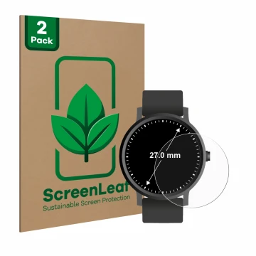 Parte frontale di una confezione del prodotto con il logo del marchio ScreenLeaf. Accanto è raffigurato il dispositivo Circola