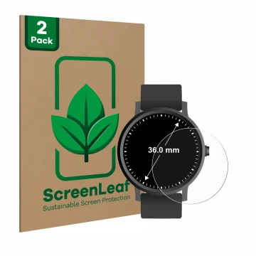 Parte frontale di una confezione del prodotto con il logo del marchio ScreenLeaf. Accanto è raffigurato il dispositivo Circola