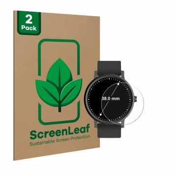 Parte frontale di una confezione del prodotto con il logo del marchio ScreenLeaf. Accanto è raffigurato il dispositivo Circola