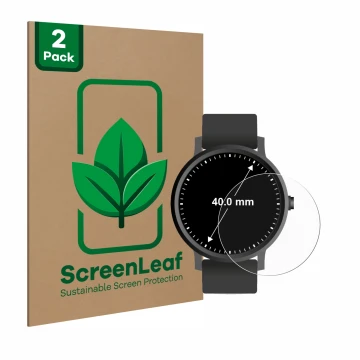 Parte frontale di una confezione del prodotto con il logo del marchio ScreenLeaf. Accanto è raffigurato il dispositivo Circola