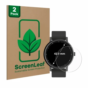 Parte frontale di una confezione del prodotto con il logo del marchio ScreenLeaf. Accanto è raffigurato il dispositivo Circola