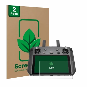 Parte frontale di una confezione del prodotto con il logo del marchio ScreenLeaf. Accanto è raffigurato il dispositivo DJI Sma
