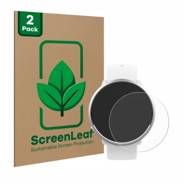 Parte frontale di una confezione del prodotto con il logo del marchio ScreenLeaf. Accanto è raffigurato il dispositivo Polar I