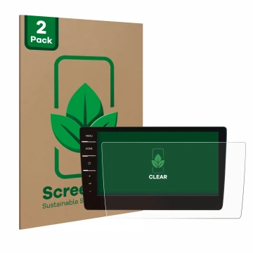 Parte frontale di una confezione del prodotto con il logo del marchio ScreenLeaf. Accanto è raffigurato il dispositivo Volkswa