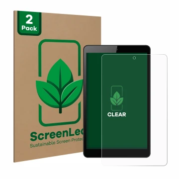 Parte frontale di una confezione del prodotto con il logo del marchio ScreenLeaf. Accanto è raffigurato il dispositivo Huawei 