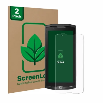 Parte frontale di una confezione del prodotto con il logo del marchio ScreenLeaf. Accanto è raffigurato il dispositivo Crossca