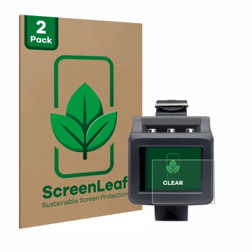 Parte frontale di una confezione del prodotto con il logo del marchio ScreenLeaf. Accanto è raffigurato il dispositivo Uwatec 
