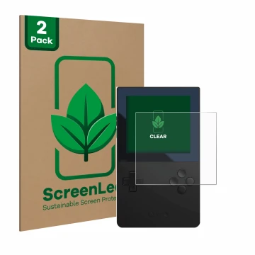 Parte frontale di una confezione del prodotto con il logo del marchio ScreenLeaf. Accanto è raffigurato il dispositivo Analogu