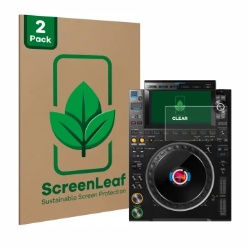 Parte frontale di una confezione del prodotto con il logo del marchio ScreenLeaf. Accanto è raffigurato il dispositivo Pioneer