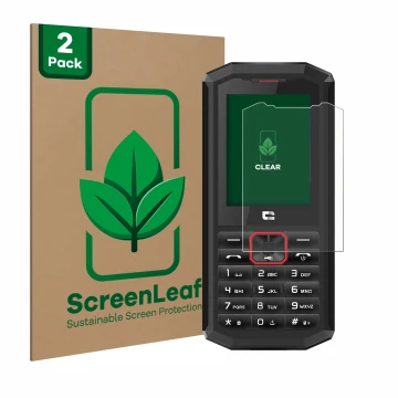 Parte frontale di una confezione del prodotto con il logo del marchio ScreenLeaf. Accanto è raffigurato il dispositivo Crossca
