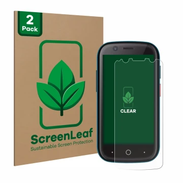 Parte frontale di una confezione del prodotto con il logo del marchio ScreenLeaf. Accanto è raffigurato il dispositivo Unihert
