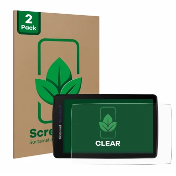 Parte frontale di una confezione del prodotto con il logo del marchio ScreenLeaf. Accanto è raffigurato il dispositivo BMW Nav