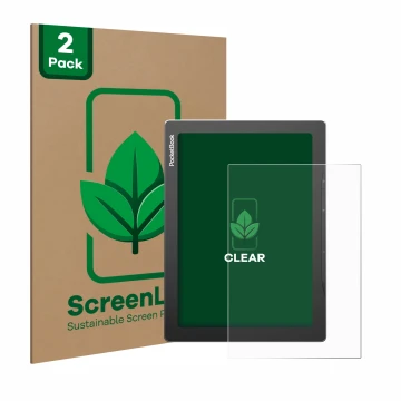 Parte frontale di una confezione del prodotto con il logo del marchio ScreenLeaf. Accanto è raffigurato il dispositivo PocketB