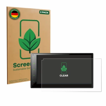 Parte frontale di una confezione del prodotto con il logo del marchio ScreenLeaf. Accanto è raffigurato il dispositivo Pioneer