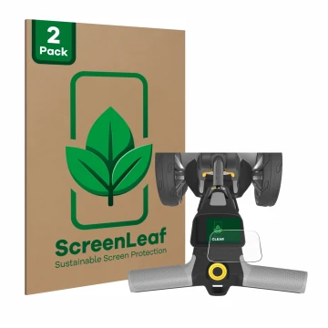 Parte frontale di una confezione del prodotto con il logo del marchio ScreenLeaf. Accanto è raffigurato il dispositivo PowaKad