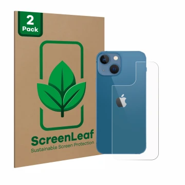 Parte frontale di una confezione del prodotto con il logo del marchio ScreenLeaf. Accanto è raffigurato il dispositivo Apple i