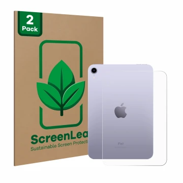 Parte frontale di una confezione del prodotto con il logo del marchio ScreenLeaf. Accanto è raffigurato il dispositivo Apple i