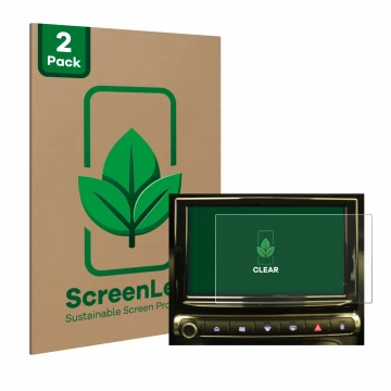 Parte frontale di una confezione del prodotto con il logo del marchio ScreenLeaf. Accanto è raffigurato il dispositivo Citroen